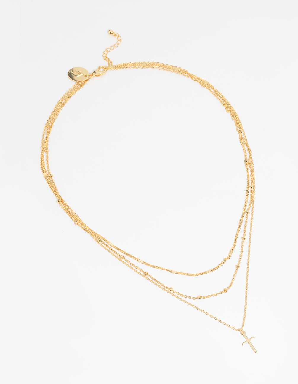 Gold Cross Layered Necklace