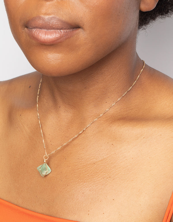 Green Fluorite Cage Necklace