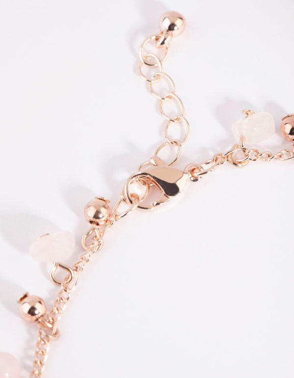 Rose Quartz Jingle Anklet Set