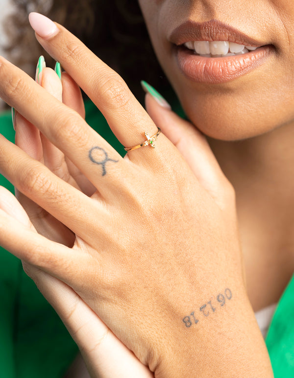 Gold Plated Sterling Silver Cross Ring
