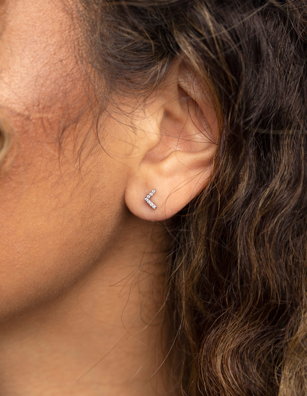 Surgical Steel Cubic Zirconia V Stud Earrings