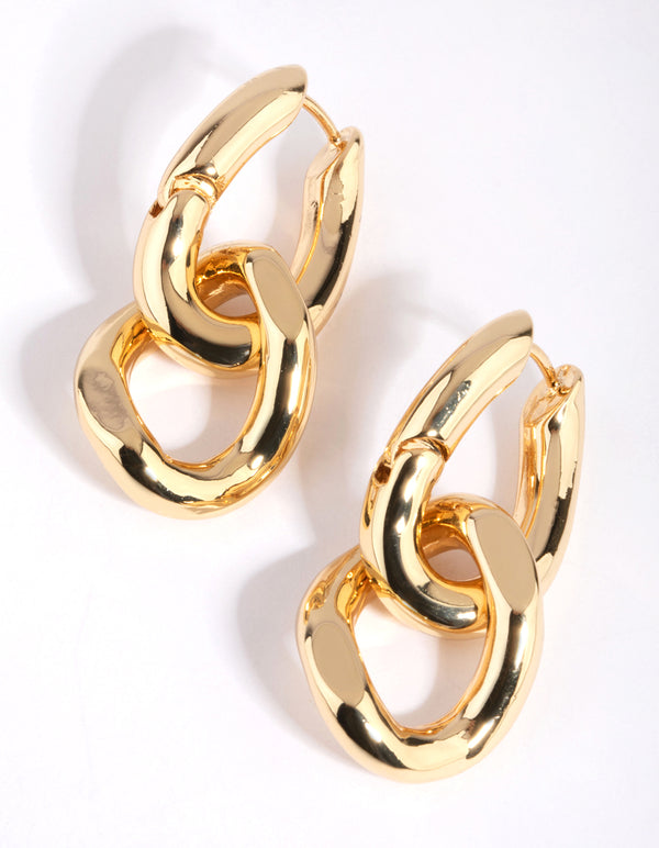Gold Plated Link Drop Earrings