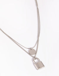Waterproof Stainless Steel Disc & Padlock Layered Necklace - link has visual effect only