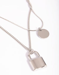Waterproof Stainless Steel Disc & Padlock Layered Necklace - link has visual effect only