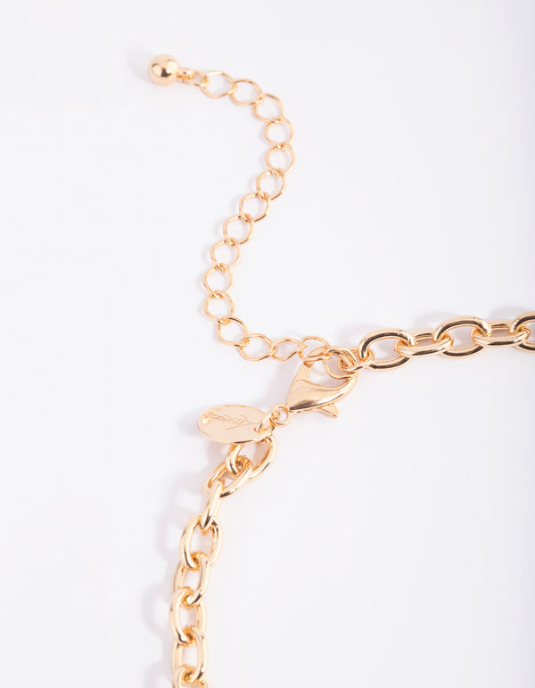 Gold Circle Pendant Necklace