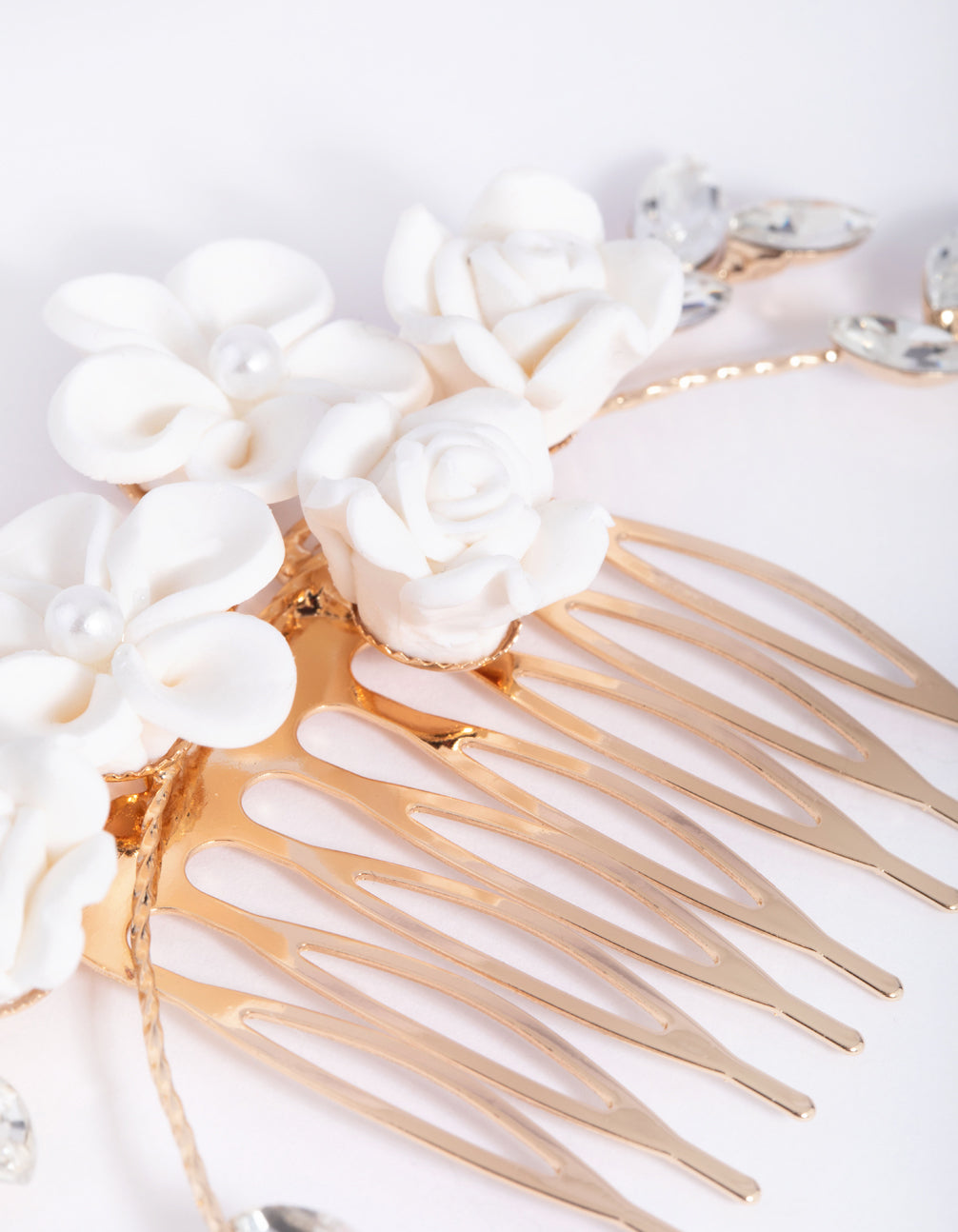 White Flower Hair Comb