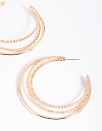 Gold Diamond Cut Hoop Earrings - link has visual effect only