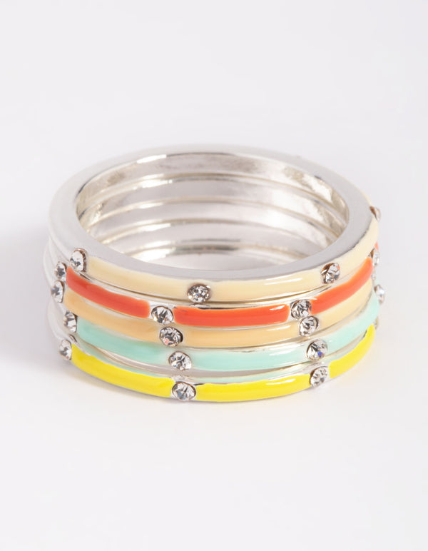 Silver Diamante Ring Pack