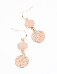 Rose Gold Quartz Drop Earrings - link has visual effect only