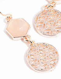 Rose Gold Quartz Drop Earrings - link has visual effect only