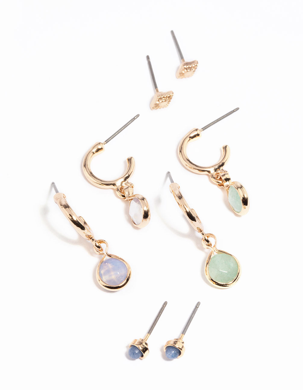 Gold Charm Stacking Earrings