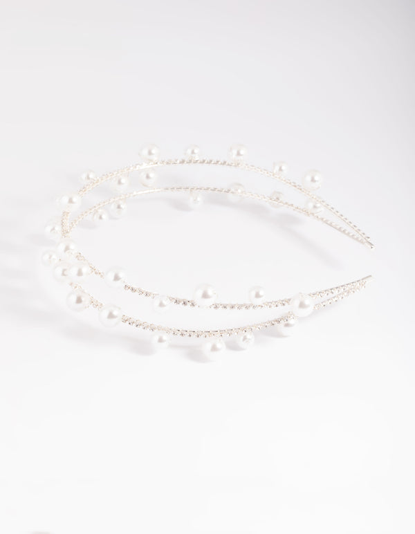 Silver Pearl Headband