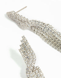 Silver Cubic Zirconia Twisted Drop Earrings - link has visual effect only