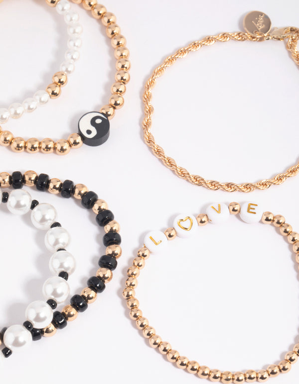 90s Pearl & Bead Bracelet 5-Pack