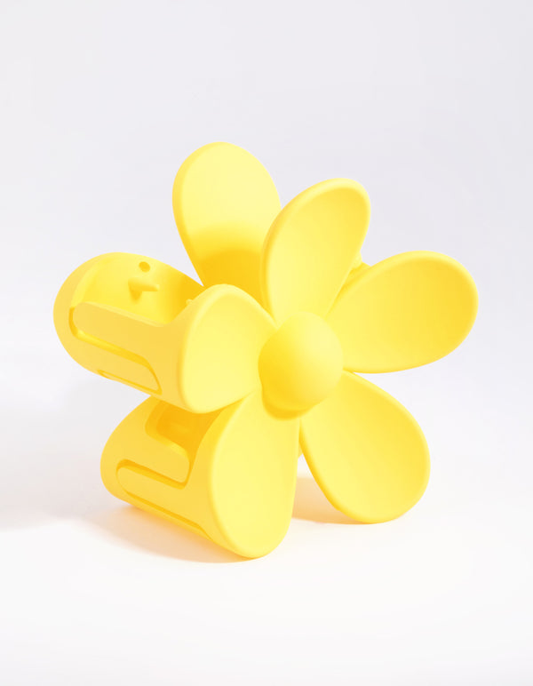 90s Yellow Daisy Flower Claw Clip