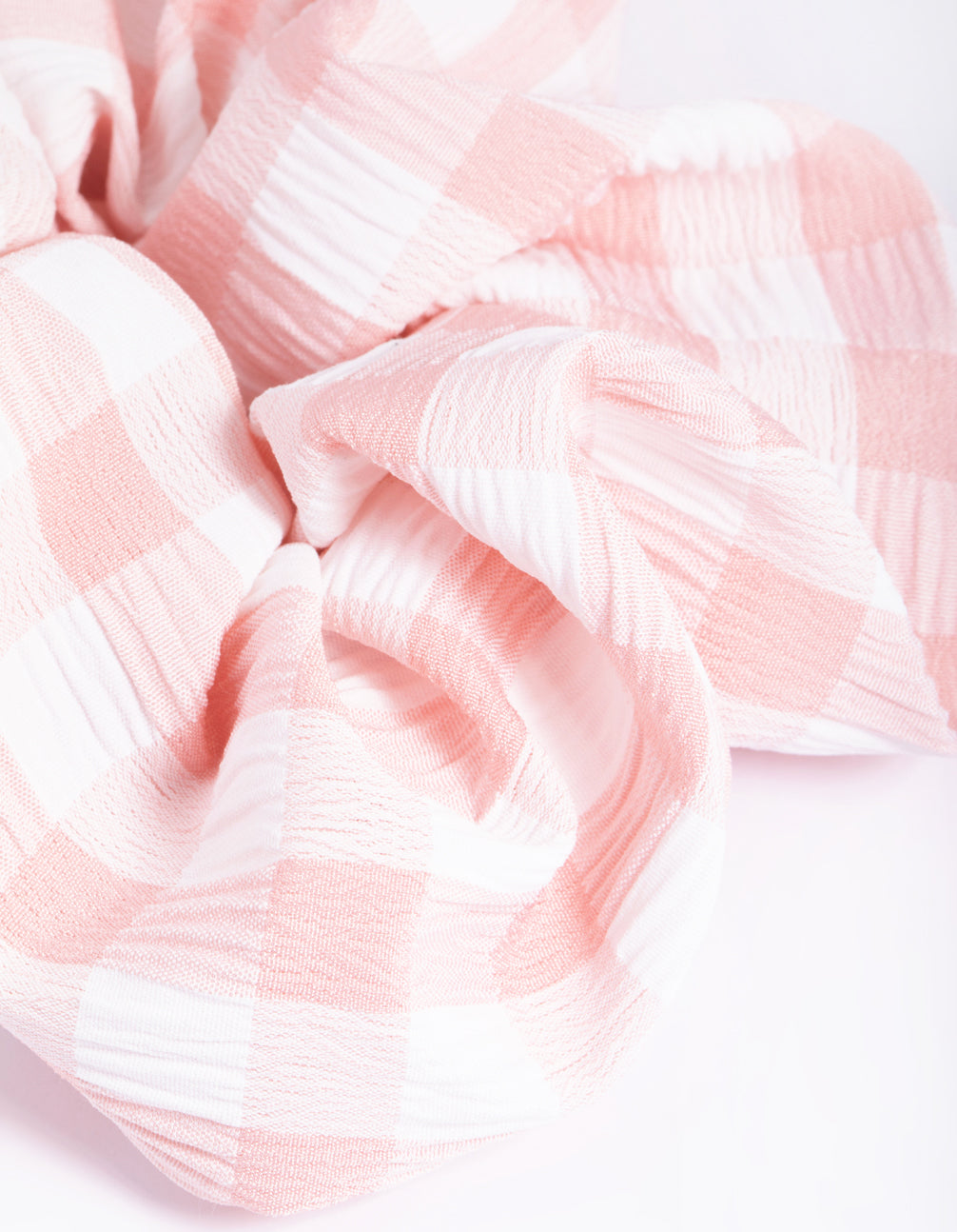 Blush & White Check Scrunchie