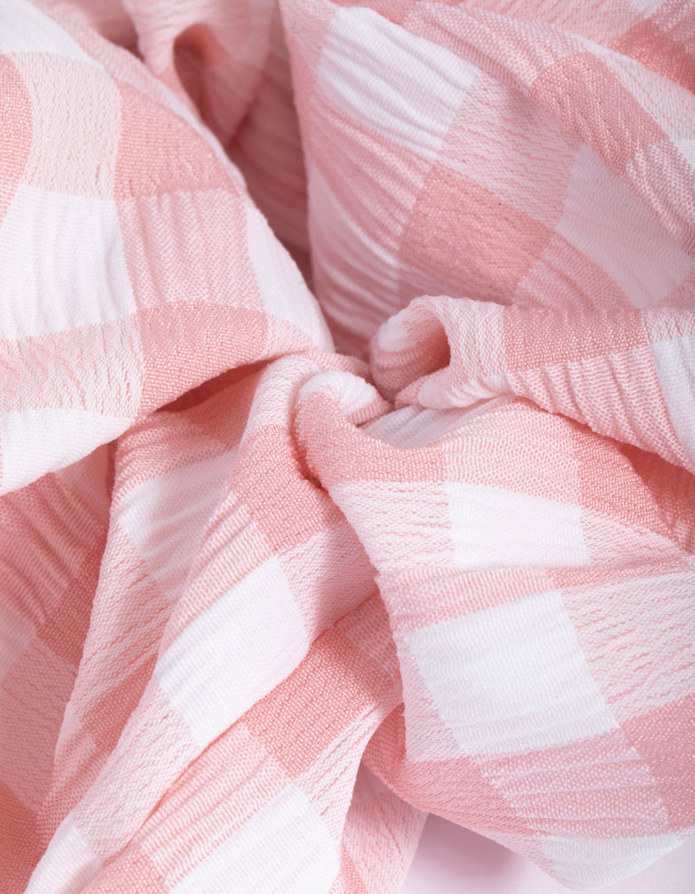 Blush & White Check Scrunchie