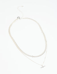 Silver Toggle Layered Necklace - link has visual effect only