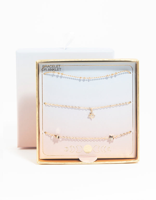 Gold Star Bracelet & Anklet Pack