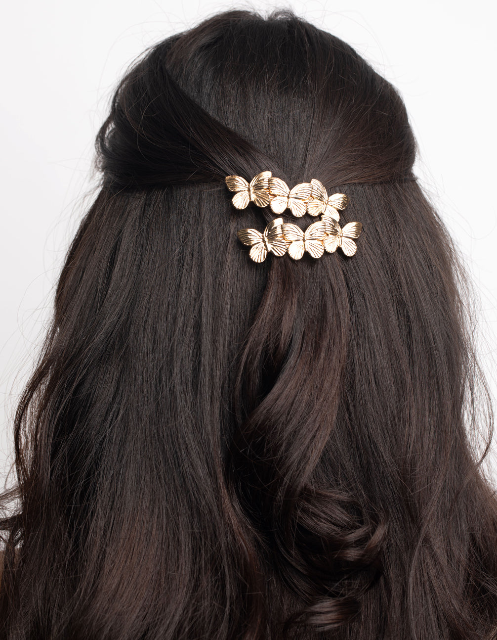 Gold Butterfly Barette Clips
