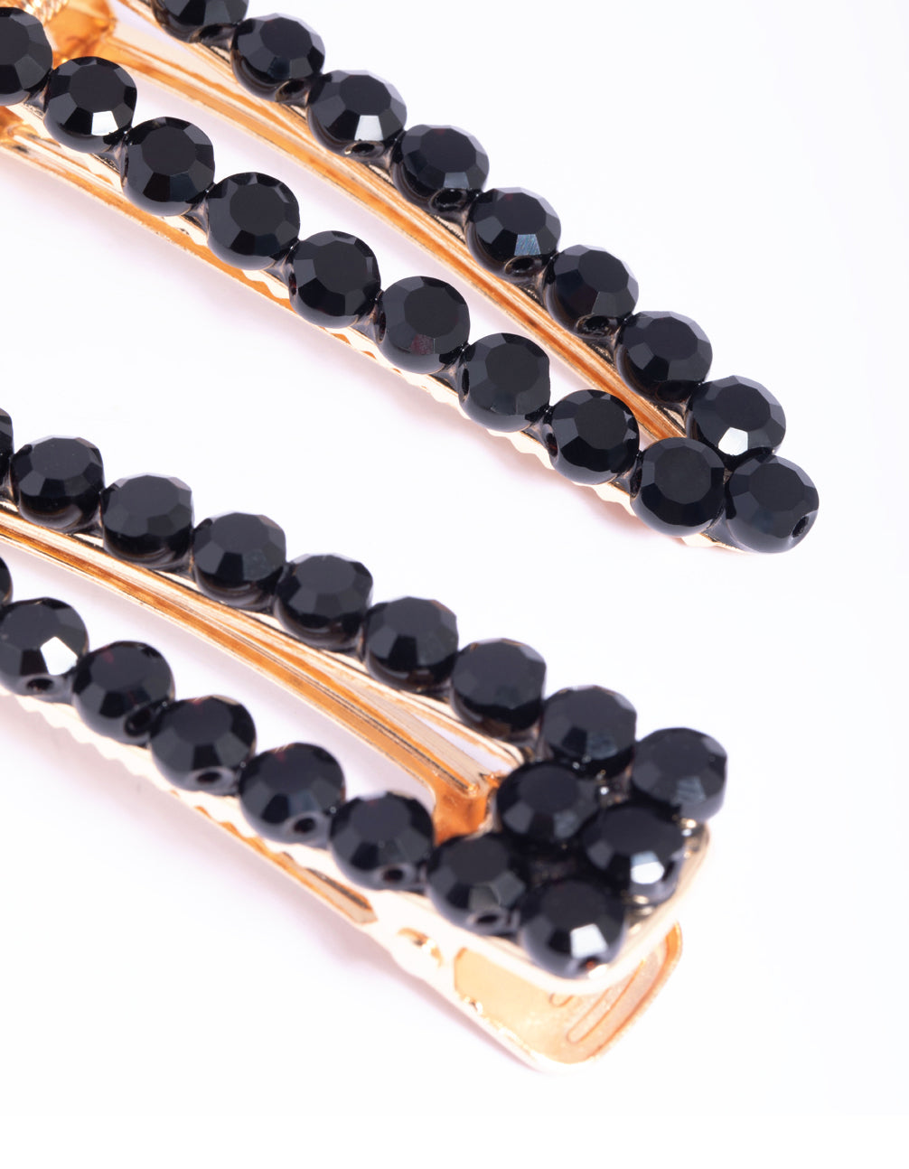 Gold Facet Bead Snap Clips
