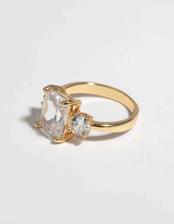 Gold Cubic Zirconia Engagement Ring
