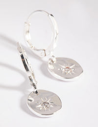 Silver Star Charm Huggie Hoop Earrings - link has visual effect only