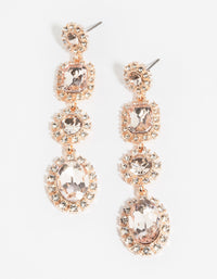 Rose Gold Pink Stone Drop Earrings - link has visual effect only