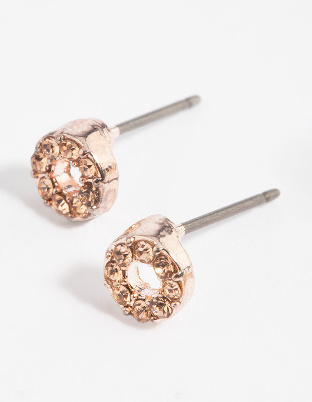 Rose Gold Diamante Stud Earring Pack