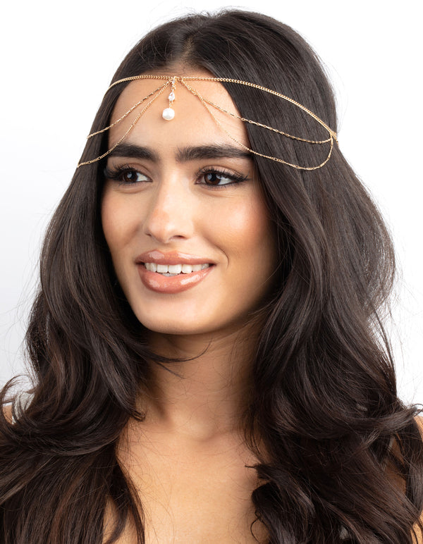 Gold Cubic Zirconica Layered Head Chain