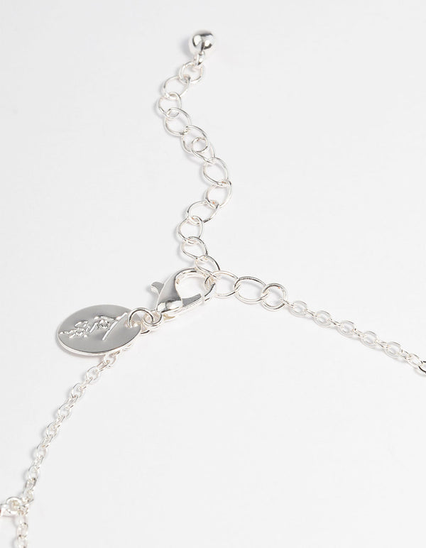 Silver Rainbow Diamante Anklet