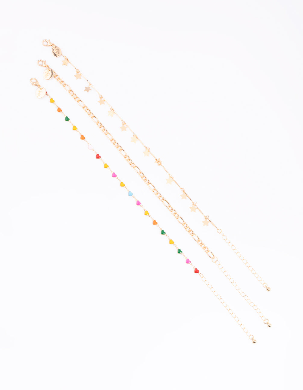 Gold Heart & Star Anklet Pack
