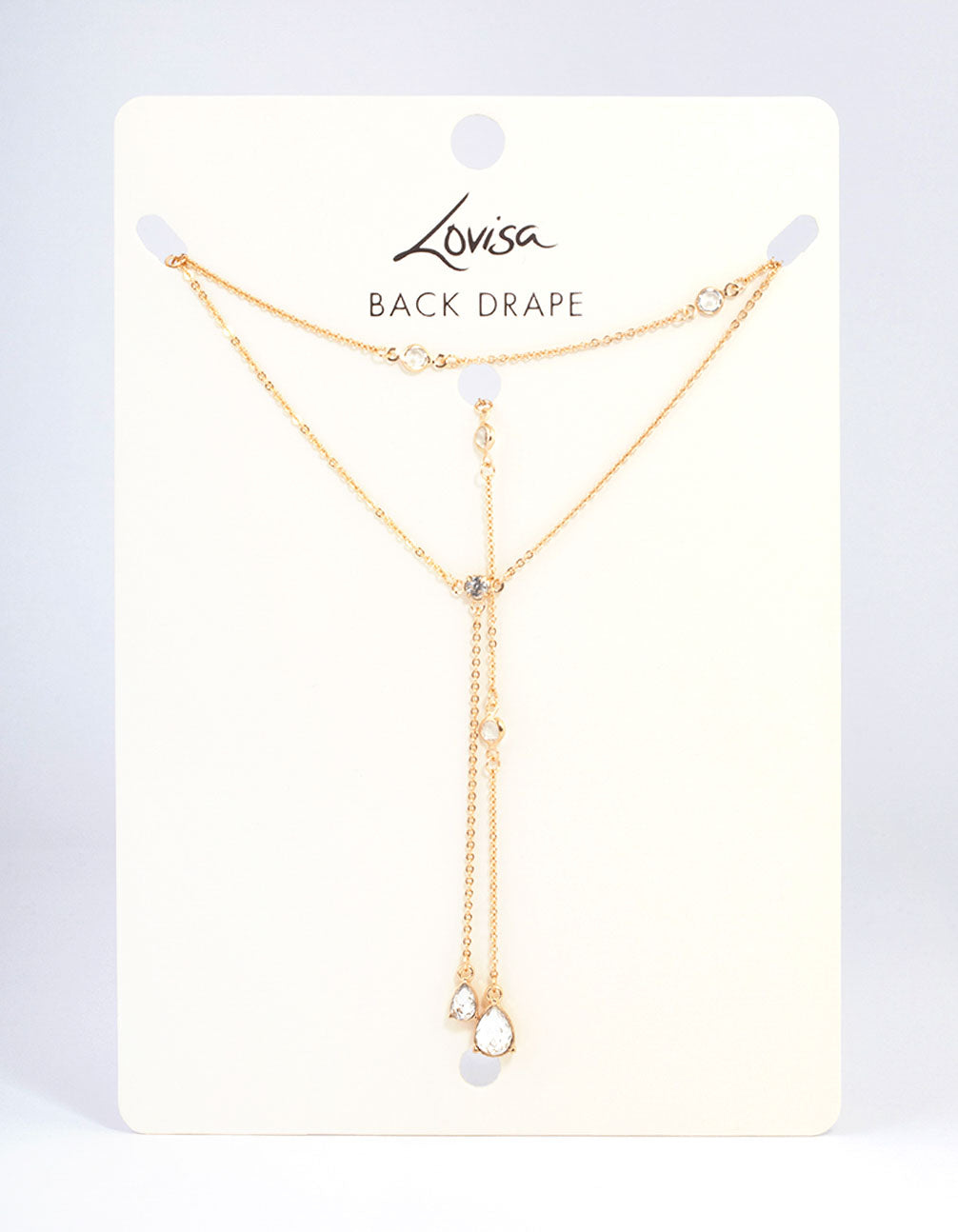Gold Teardrop Diamante Back Drape