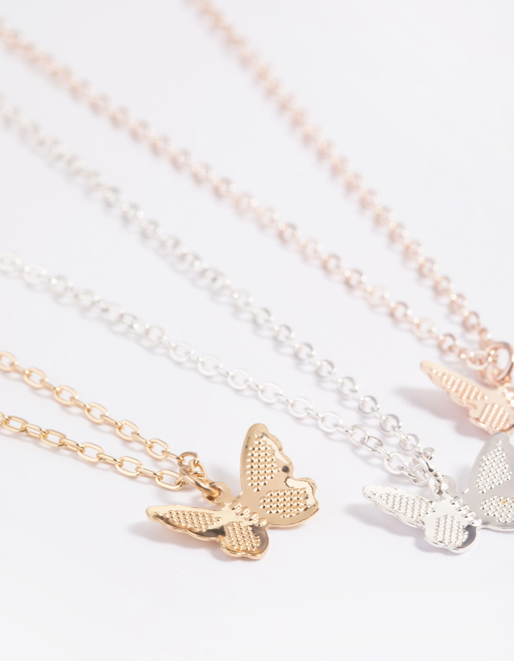 Mixed Metal Butterfly Wing Necklace Pack