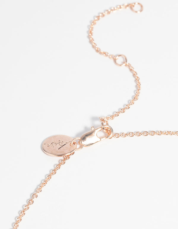 Rose Gold Plated Diamante & Quartz Sun Necklace