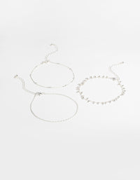 Silver Plated Dainty Anklet Pack - link has visual effect only