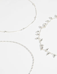 Silver Plated Dainty Anklet Pack - link has visual effect only