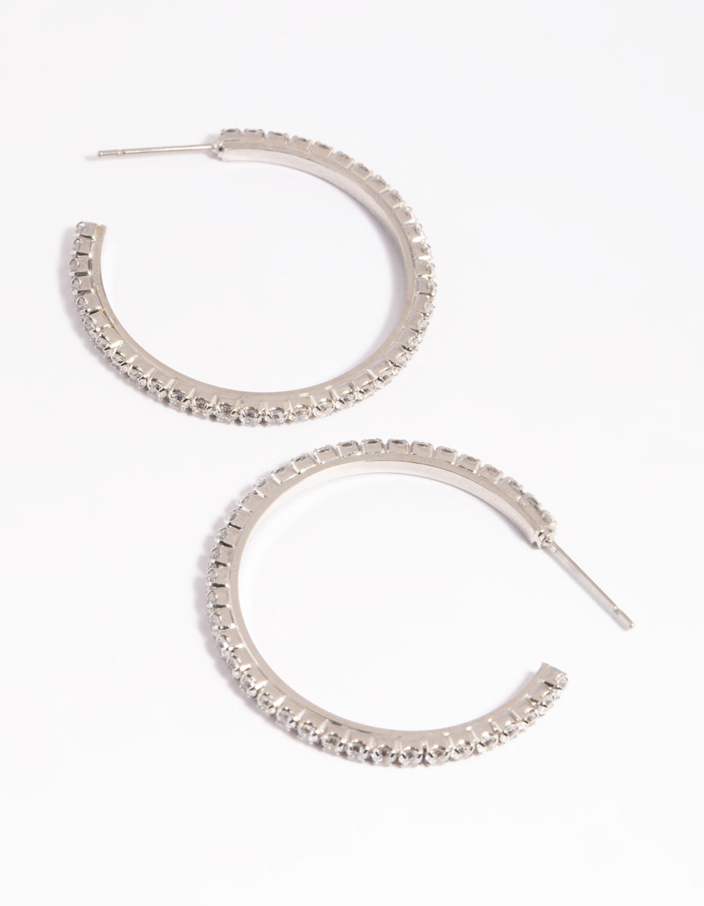 Silver Cubic Zirconia Hoop Earrings