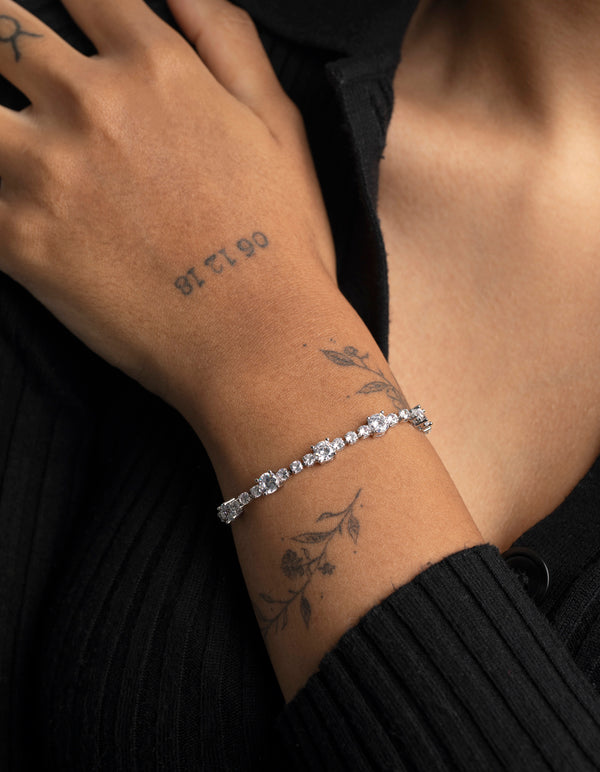 Silver Cubic Zirconia Tennis Bracelet