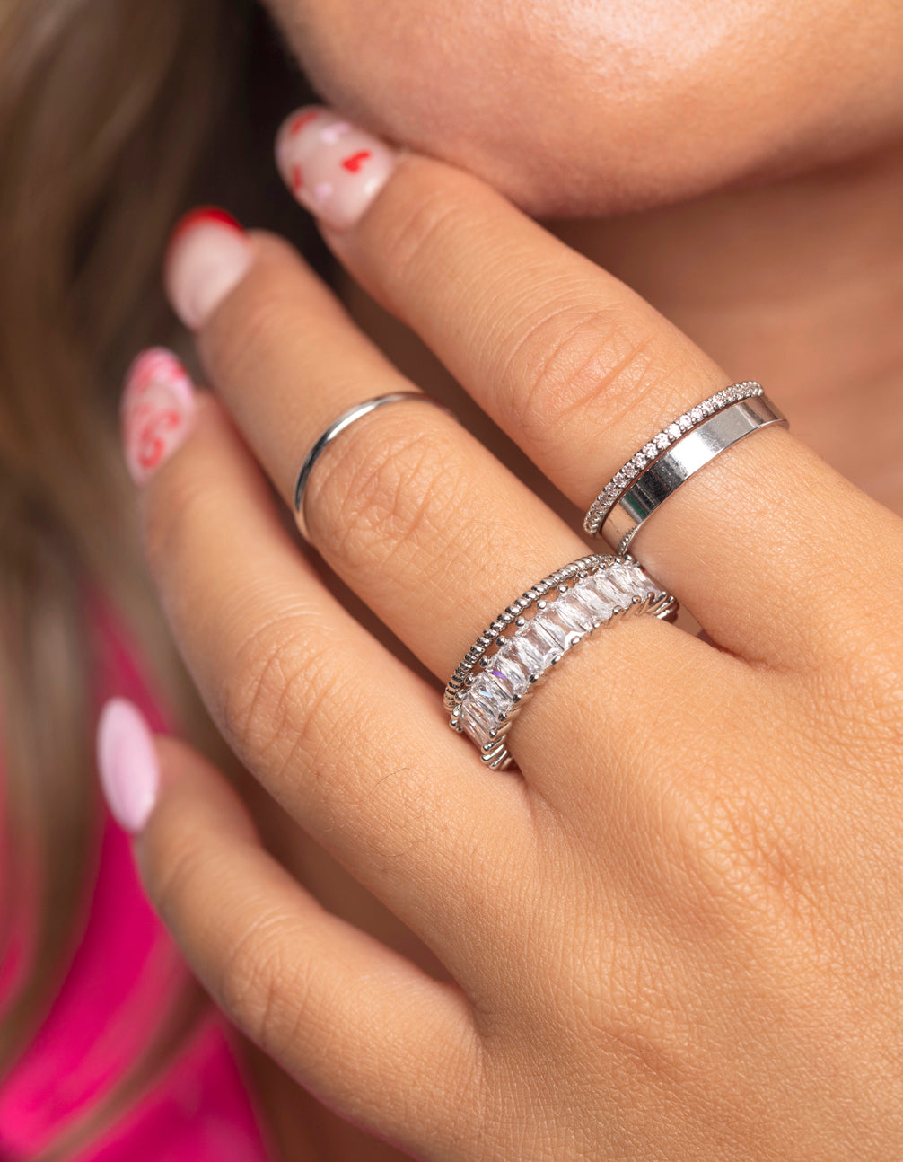 Silver Cubic Zirconia Baguette Ring