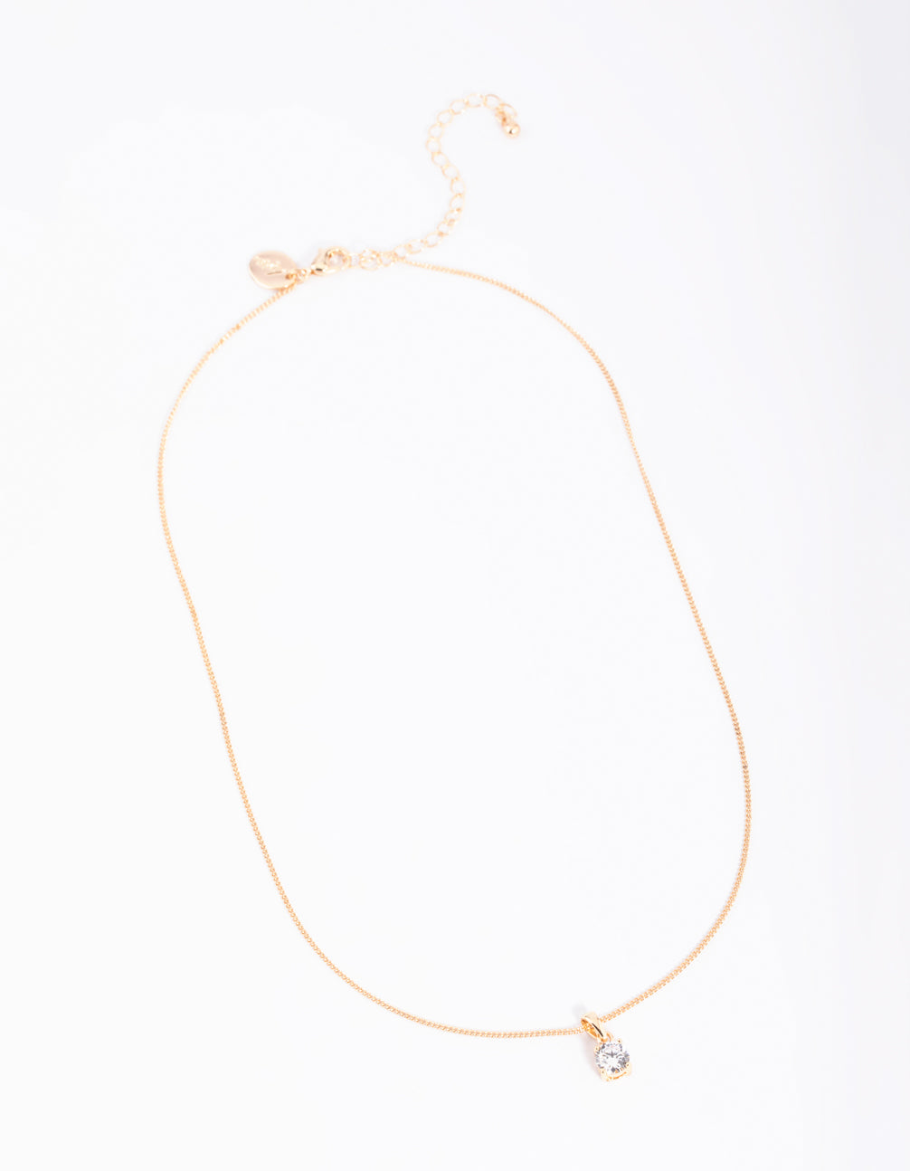 Gold Round Cubic Zirconia Necklace