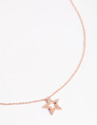 Rose Gold Plated Sterling Silver Star Necklace - link has visual effect only
