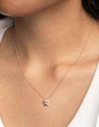 Rose Gold Plated Sterling Silver Star Necklace - link has visual effect only