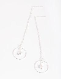 Sterling Silver Star Thread Through Earrings - link has visual effect only