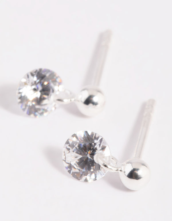 Sterling Silver Crystal Stud Earrings