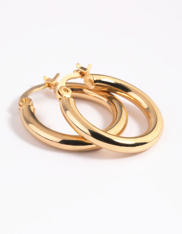 Gold Plated Thin Hoop Earrings