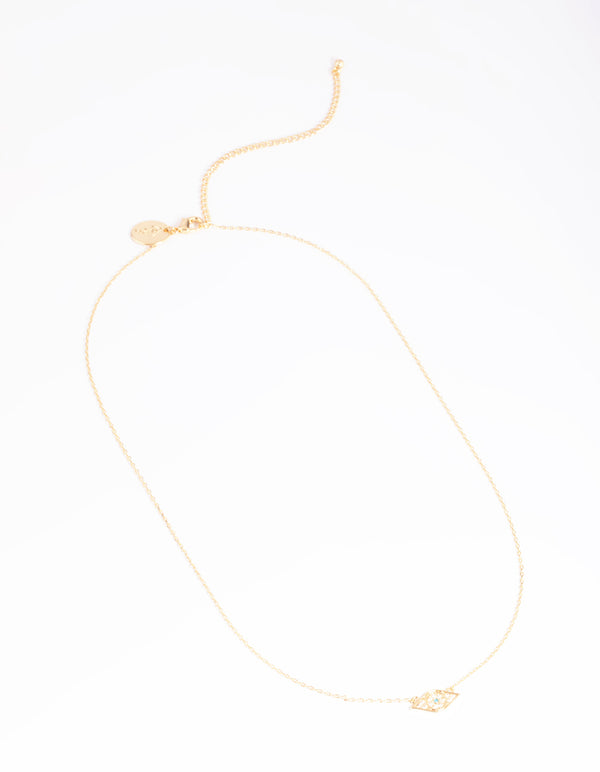 Gold Plated Brass Evil Eye Pendant Necklace