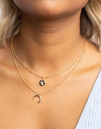 Gold Plated Celestial Layered Necklace - link has visual effect only