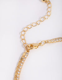 Gold Plated Cubic Zirconia Tennis Anklet - link has visual effect only