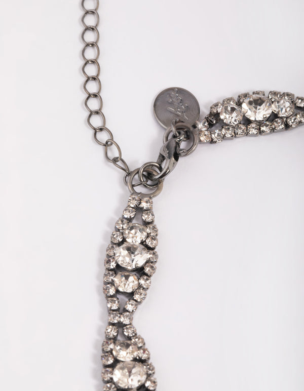 Gunmetal Infinity Diamante Belt